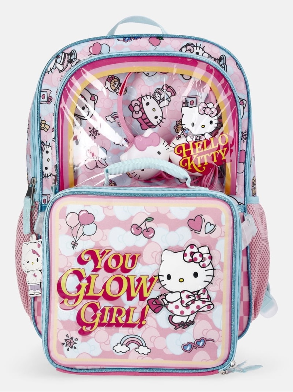 Hello Kitty Pink and Baby Blue 'You Glow Girl' Backpack W1